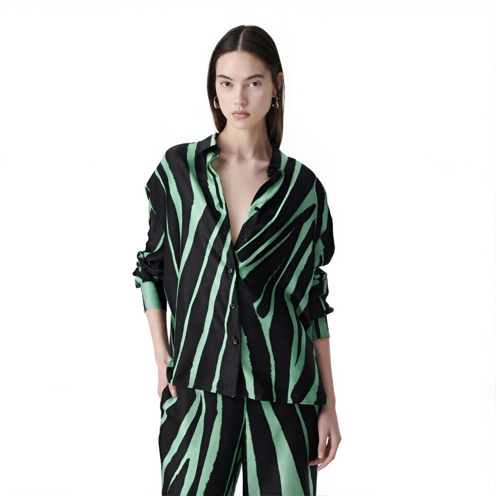 LIKE NEW Iro Paris silk zebra print shirt, size 0